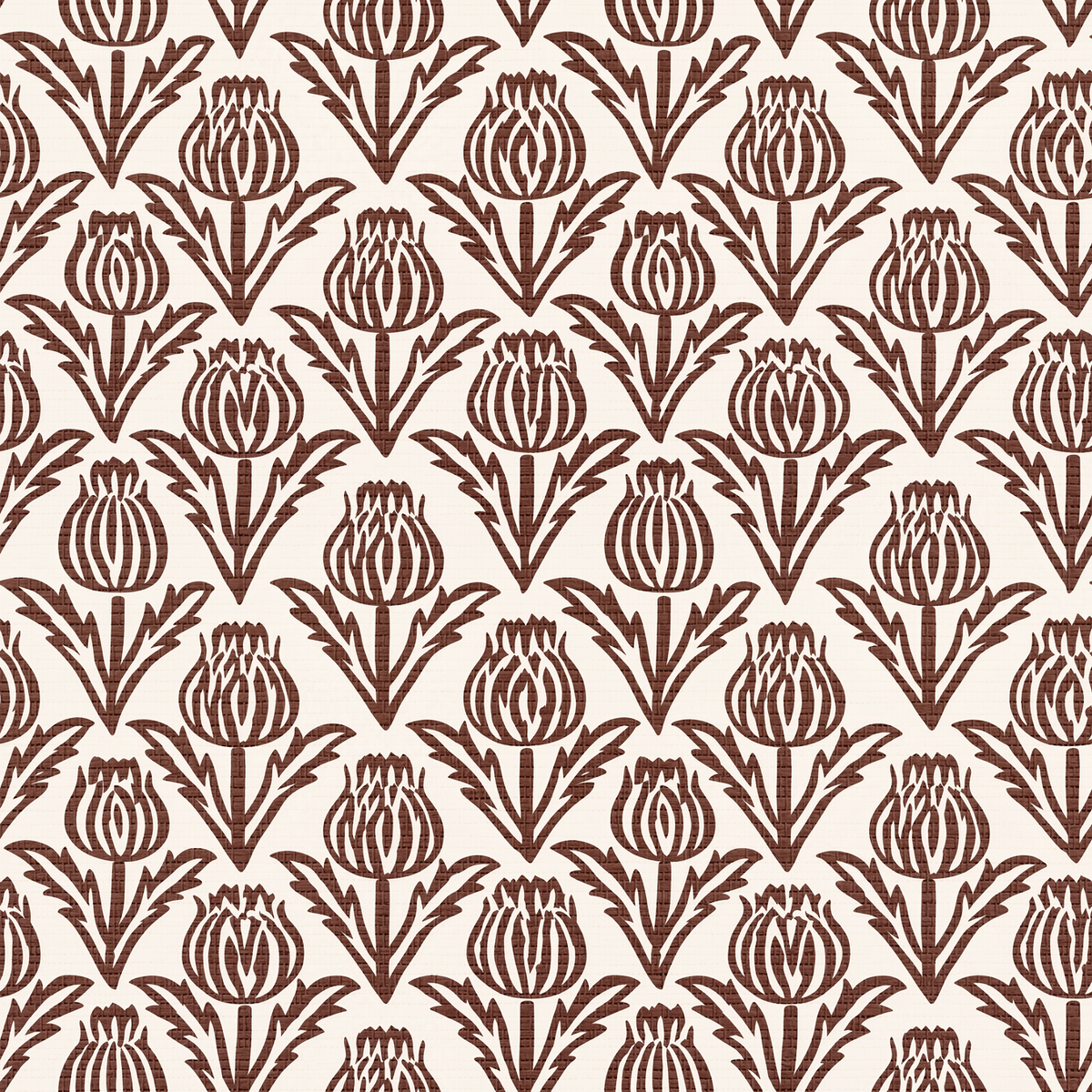 Bramble - Chocolate - Small Scale Faux Grasscloth Wallpaper