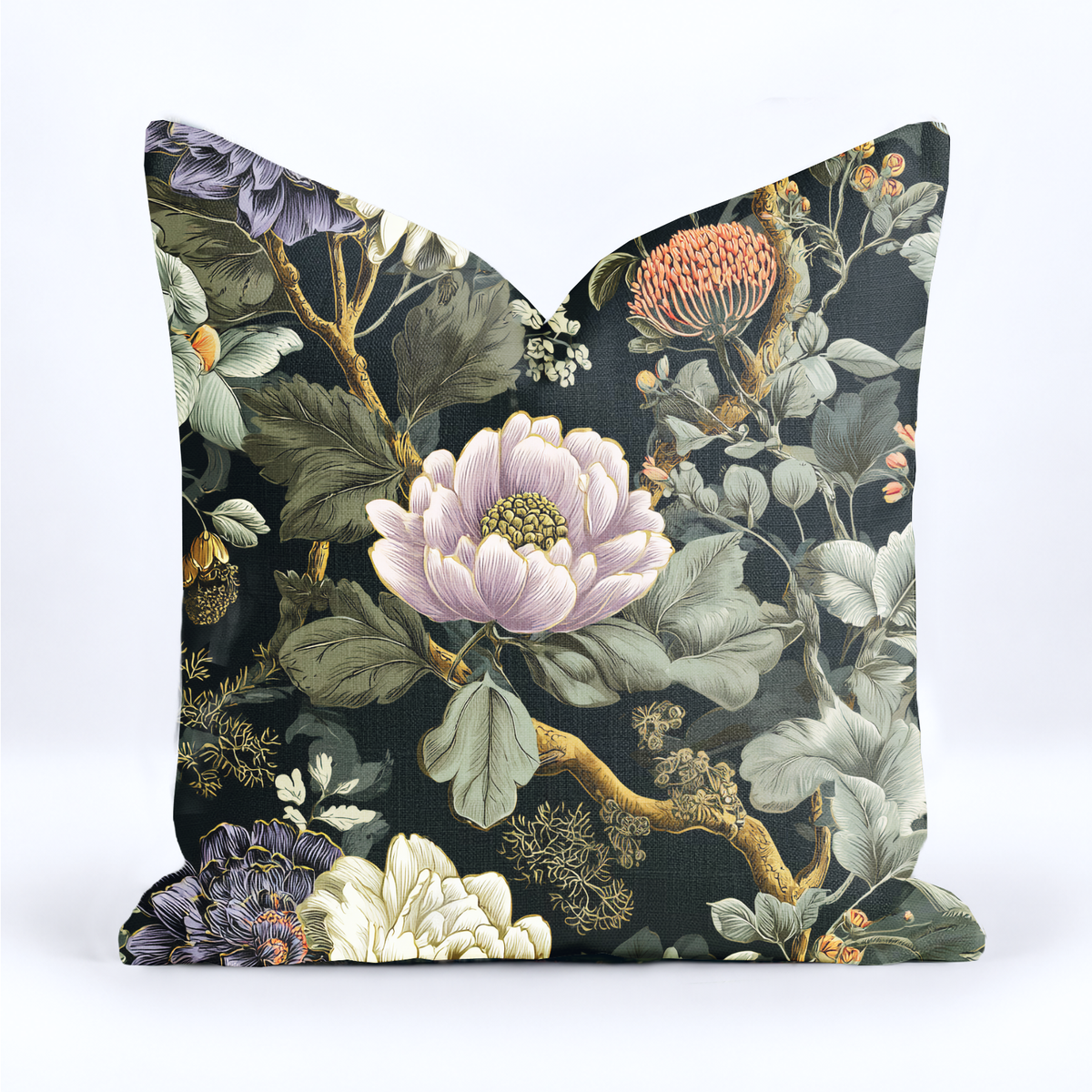 Veronica Blooms Throw Pillow - Painted Paper