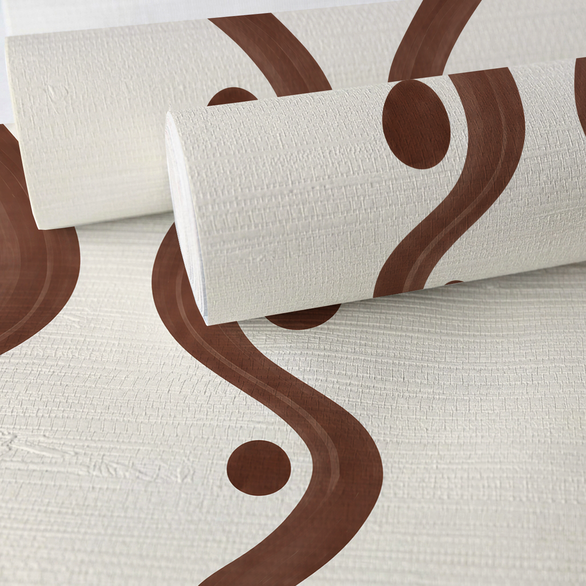 Estate Brushstroke Stripe - Choclate Faux Grasscloth Wallpaper