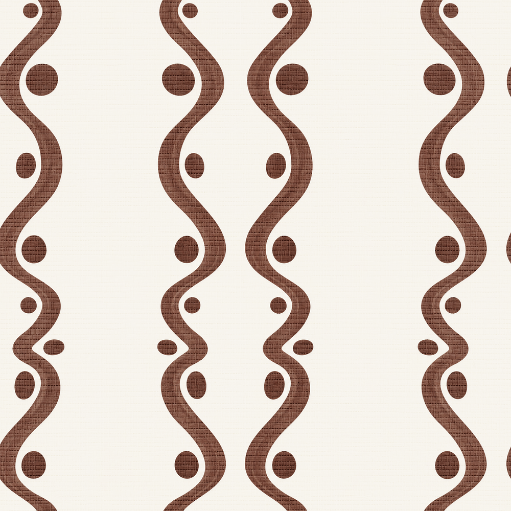 Estate Brushstroke Stripe - Choclate Faux Grasscloth Wallpaper