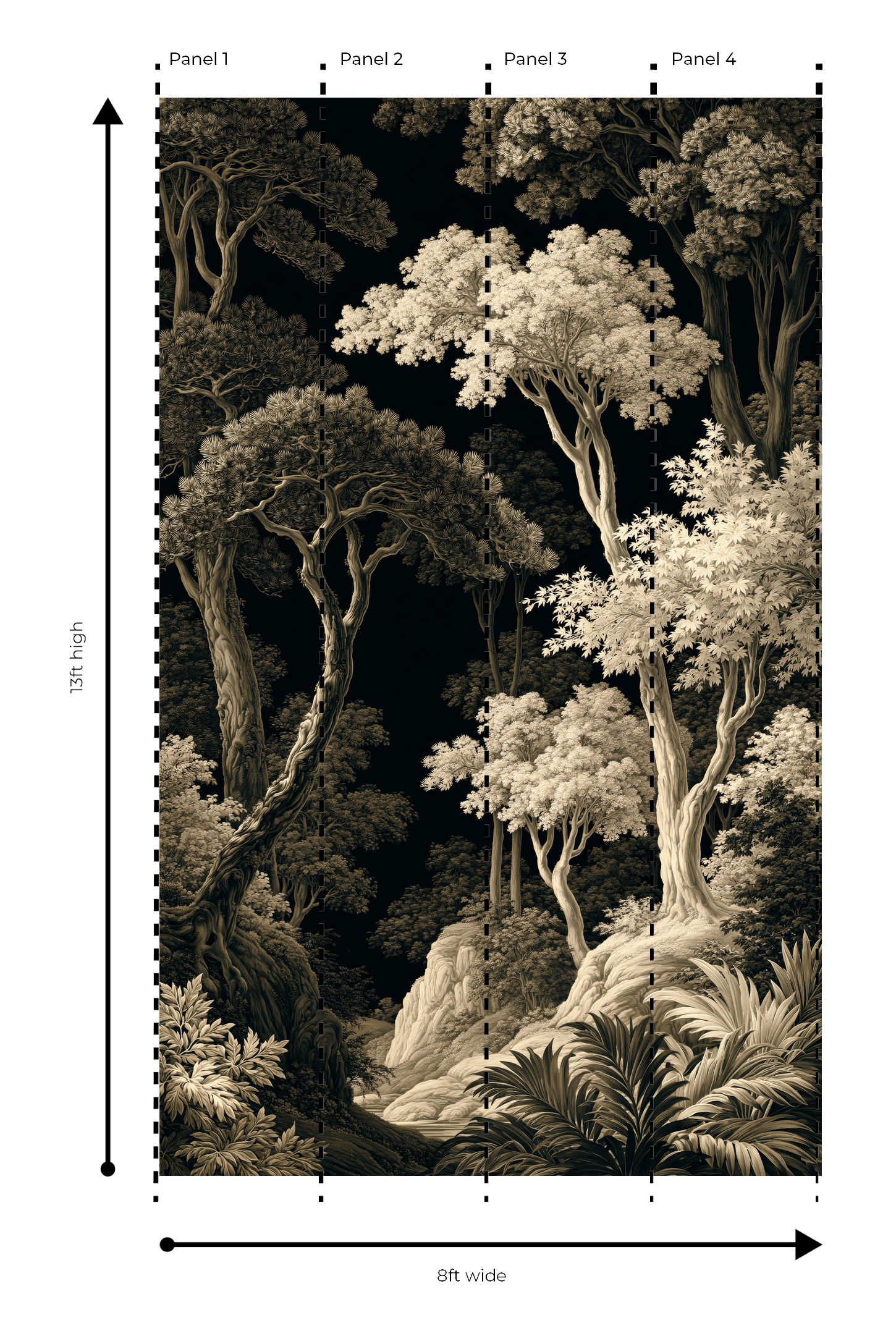 Moonlit Forest - Wall Mural