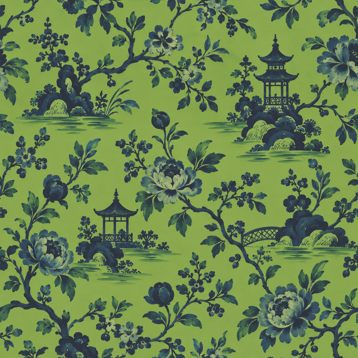 Mirabel Pagoda Garden Wallpaper