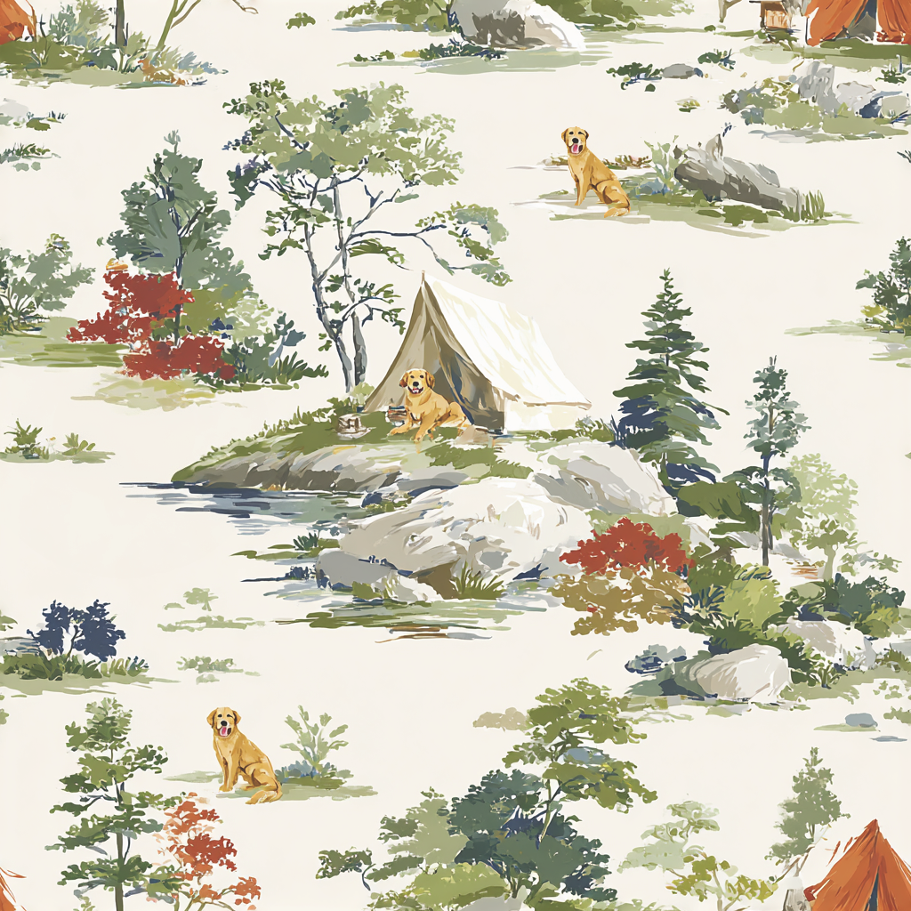 Camping Retriever Wallpaper