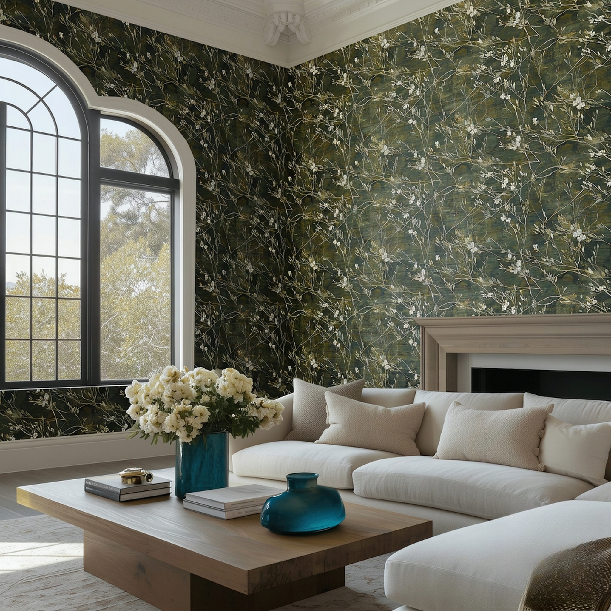 Lowland Reverie Faux Grasscloth Wallpaper