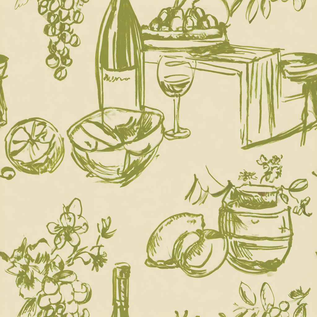 Vino & Vignette Wallpaper