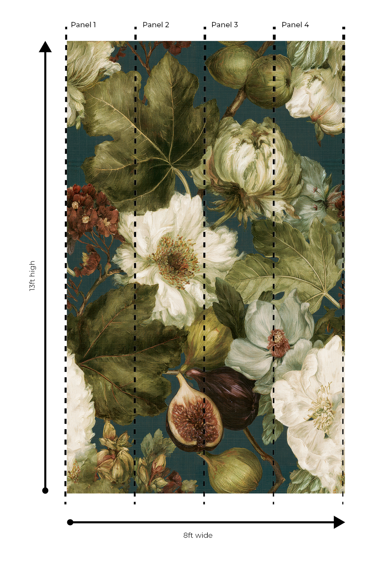 Midnight Blooms - Wall Mural