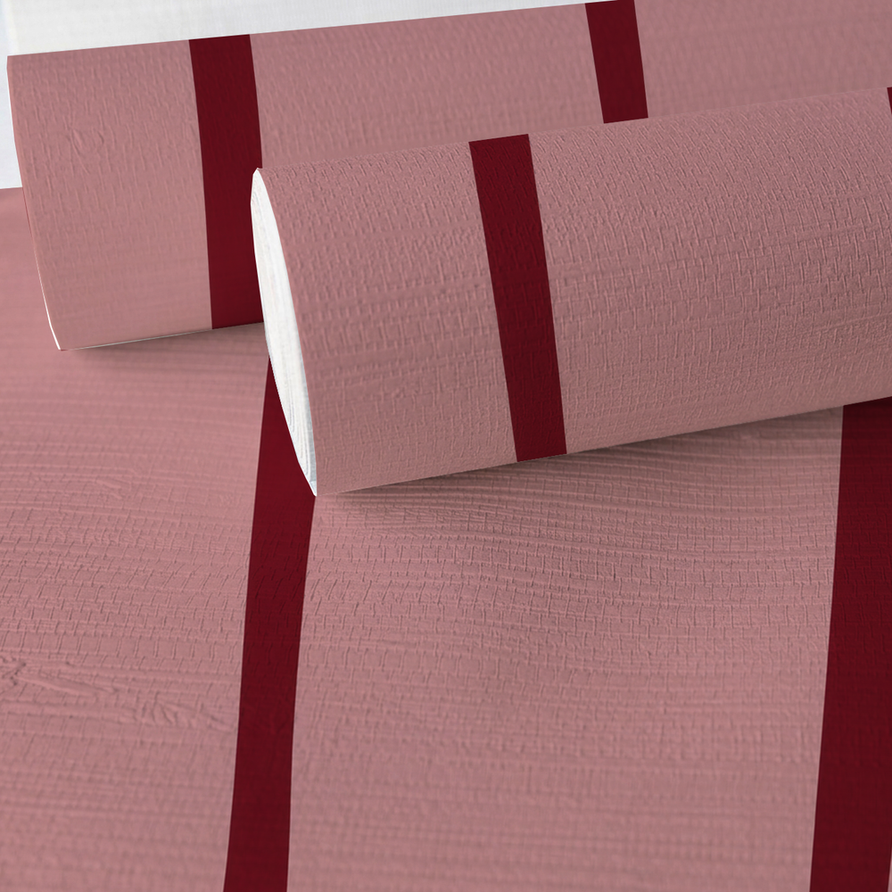 Waterline - Pink & Red Faux Grasscloth Wallpaper