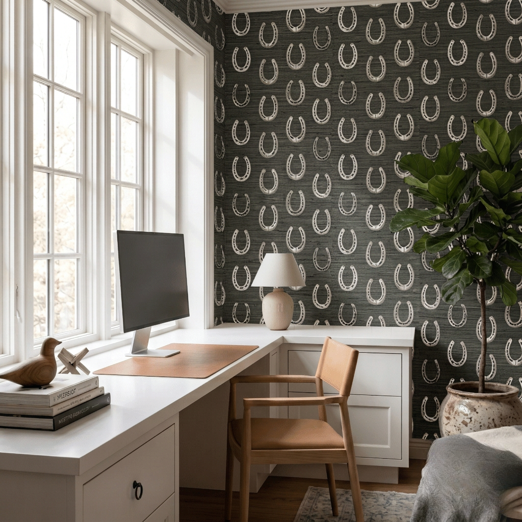 Good Luck Charm Faux Grasscloth Wallpaper