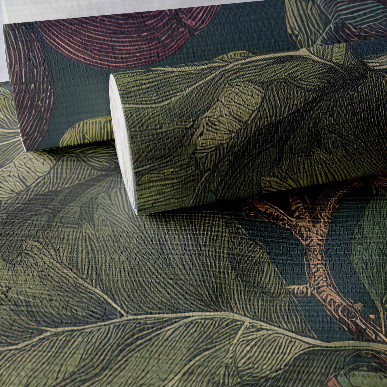 Wild Fig Grove Faux Grasscloth Wallpaper