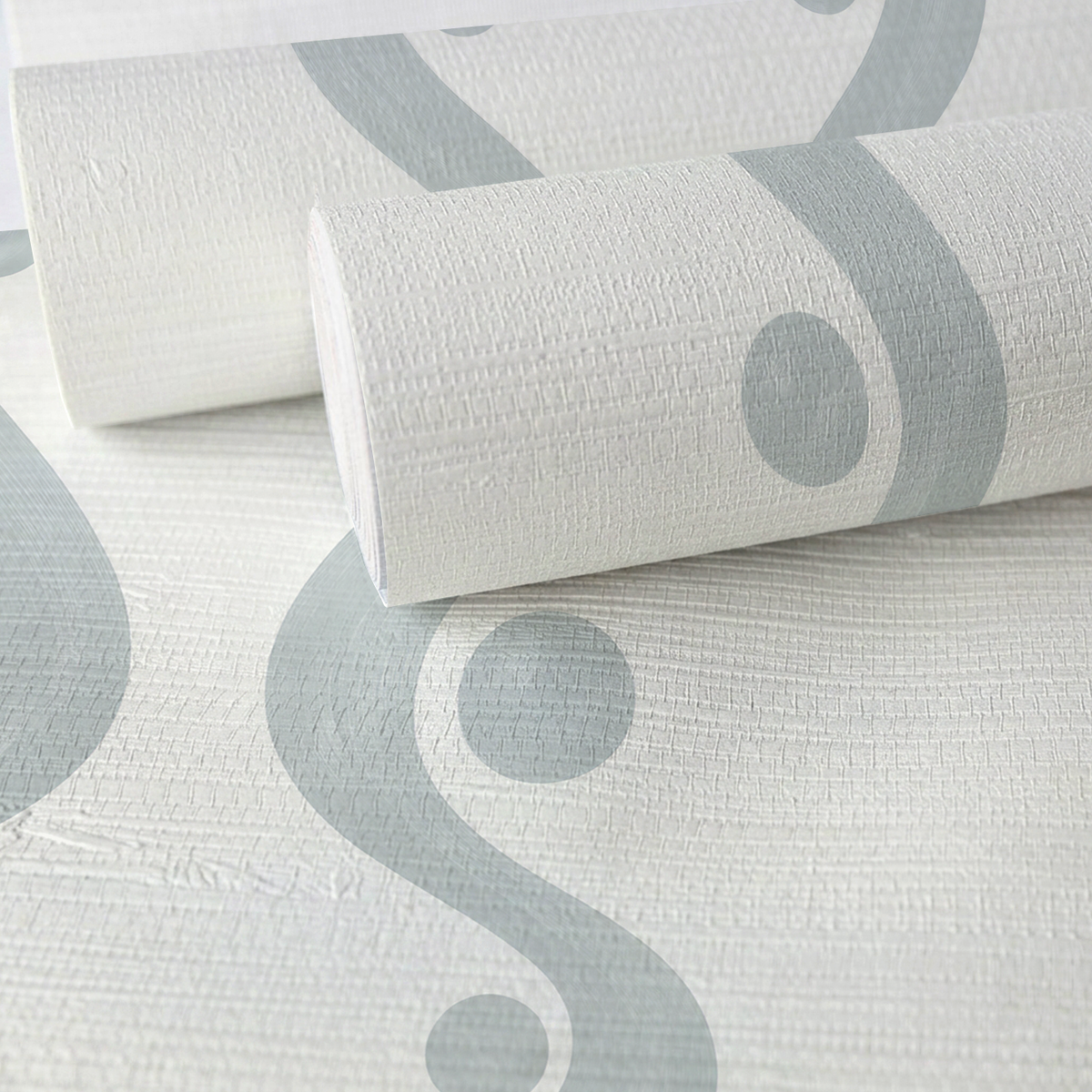 Estate Brushstroke Stripe - Dusty Blue Faux Grasscloth Wallpaper