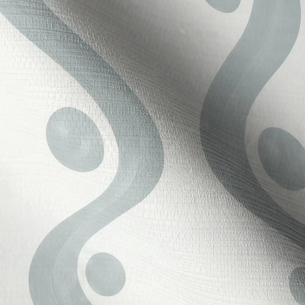 Estate Brushstroke Stripe - Dusty Blue Faux Grasscloth Wallpaper