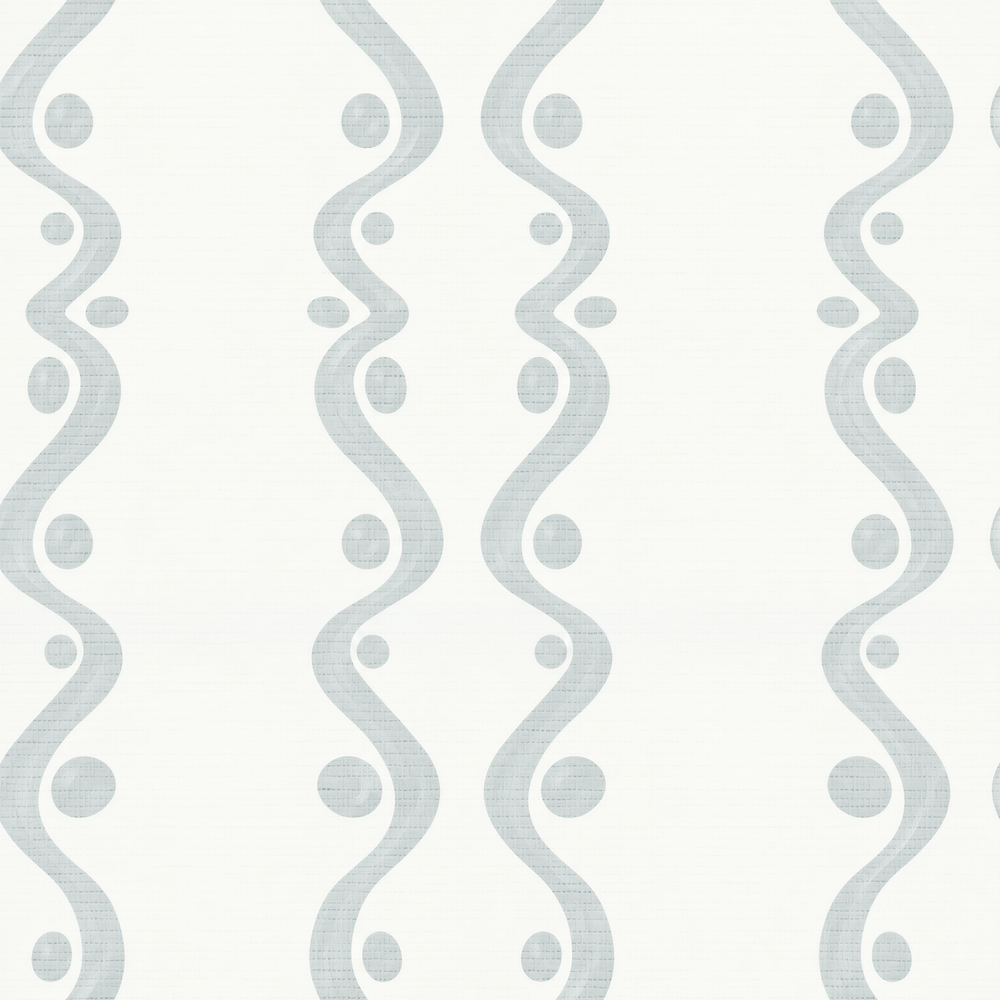 Estate Brushstroke Stripe - Dusty Blue Faux Grasscloth Wallpaper