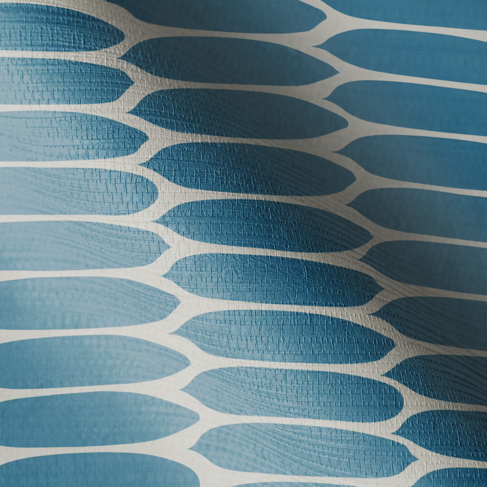 Oval Office - Blue & Grey Faux Grasscloth Wallpaper
