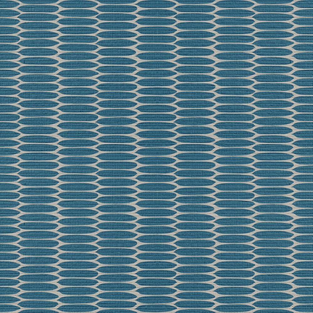 Oval Office - Blue & Grey Faux Grasscloth Wallpaper