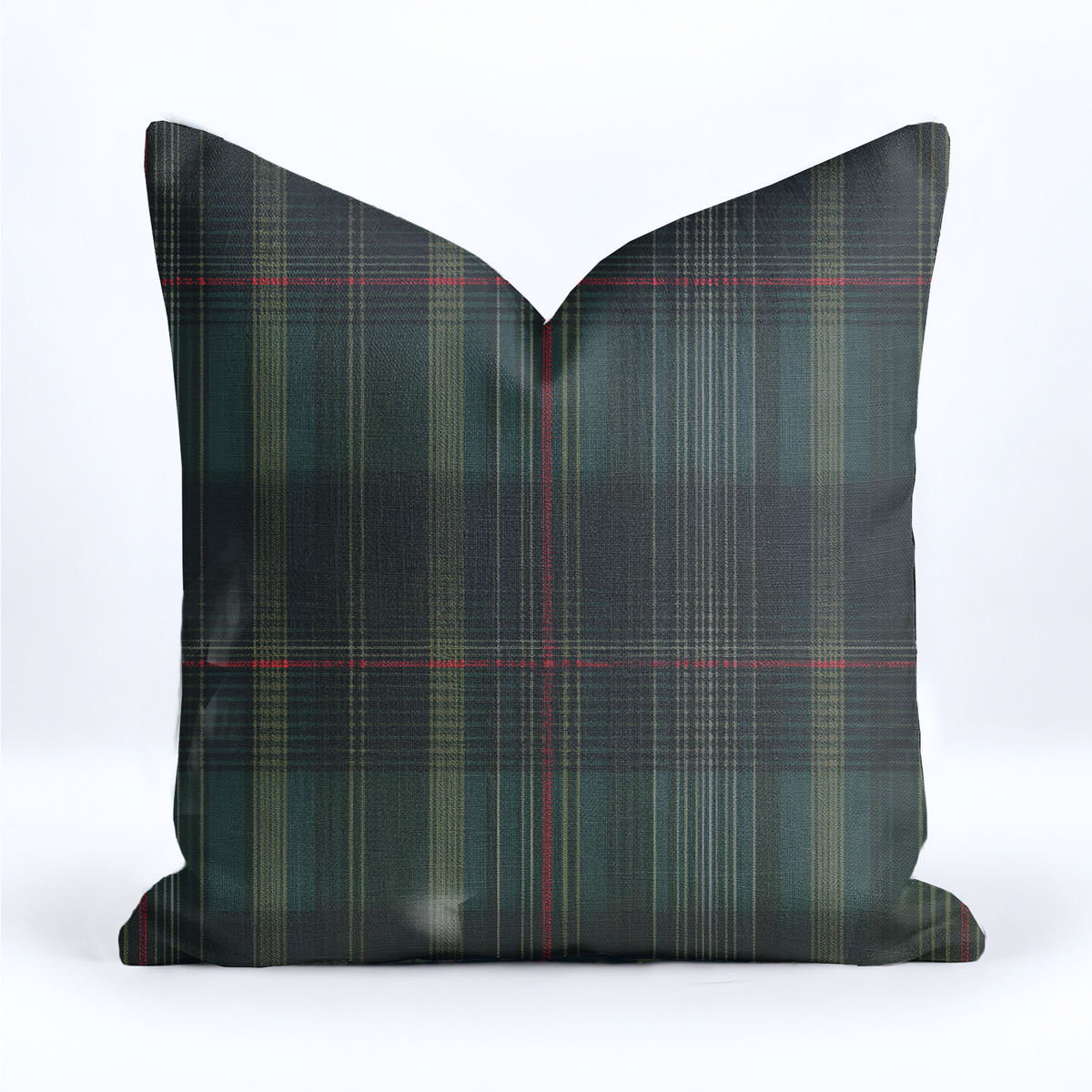 Classic Green Tartan Throw Pillow - Painted Paper