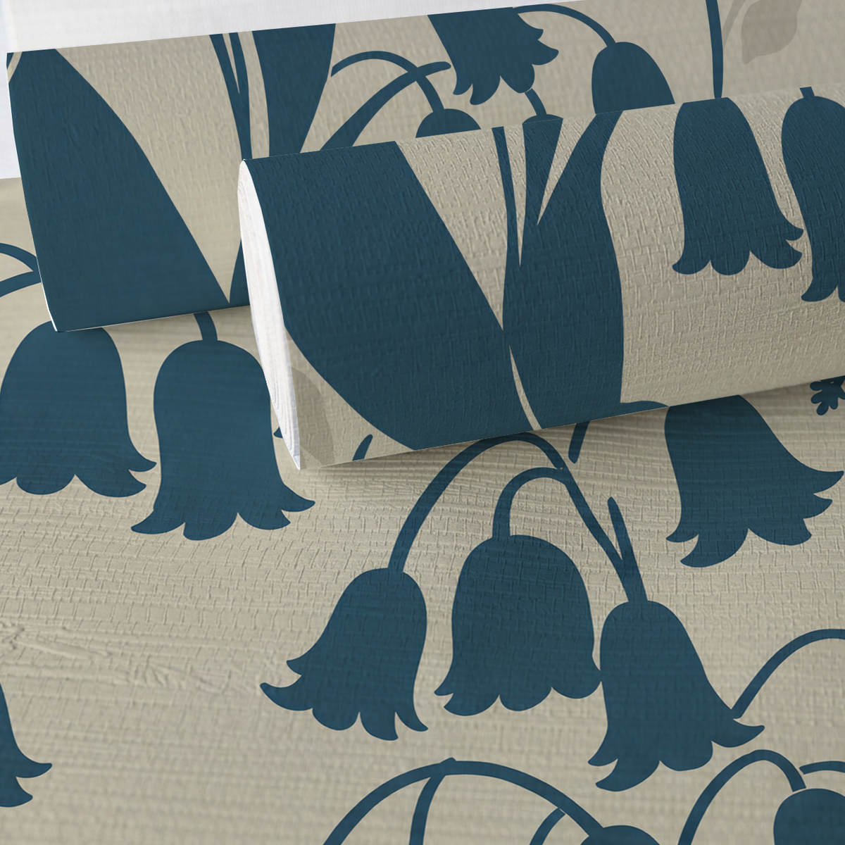 Little Luxuries - Teal Faux Grasscloth Wallpaper