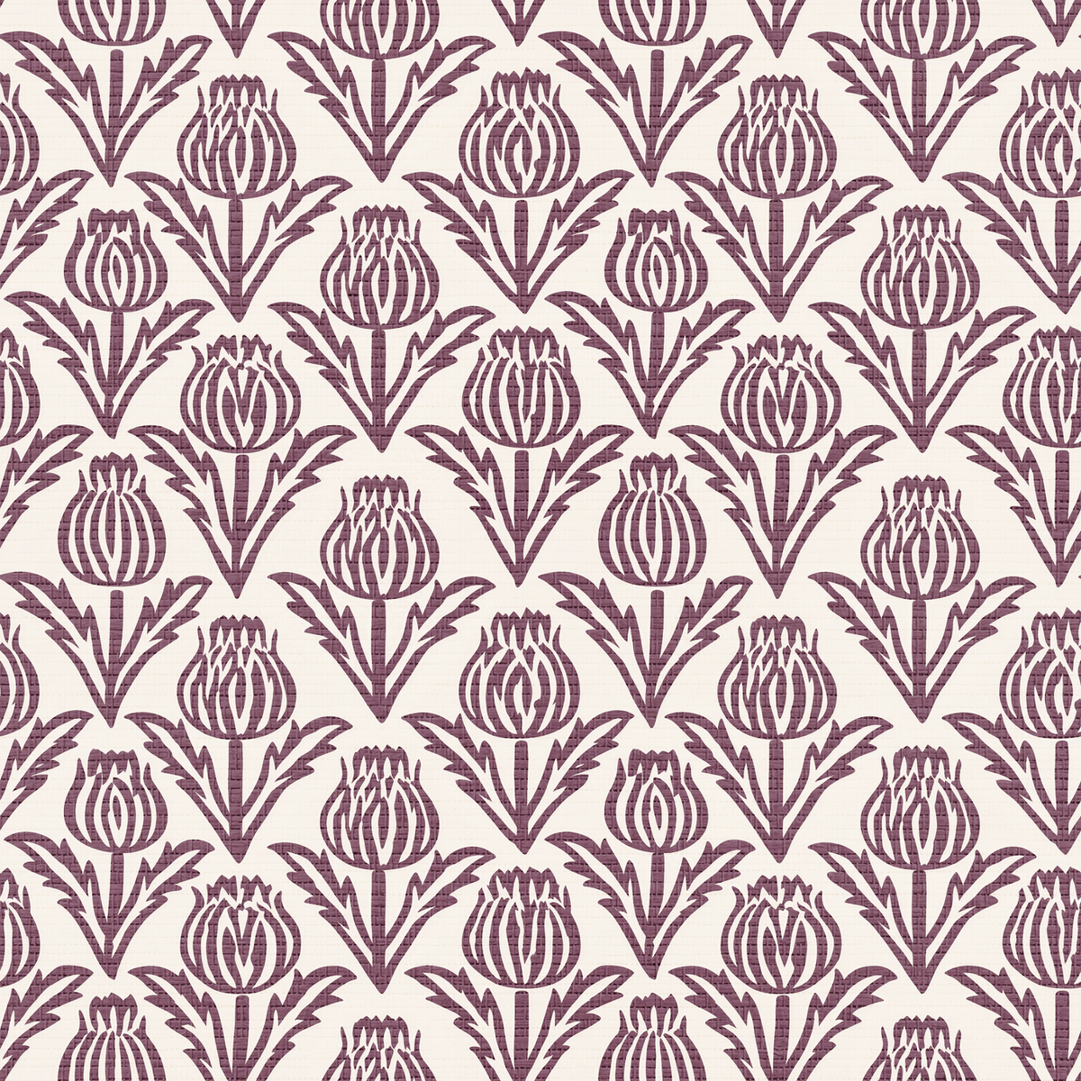 Bramble - Purple - Small Scale Faux Grasscloth Wallpaper