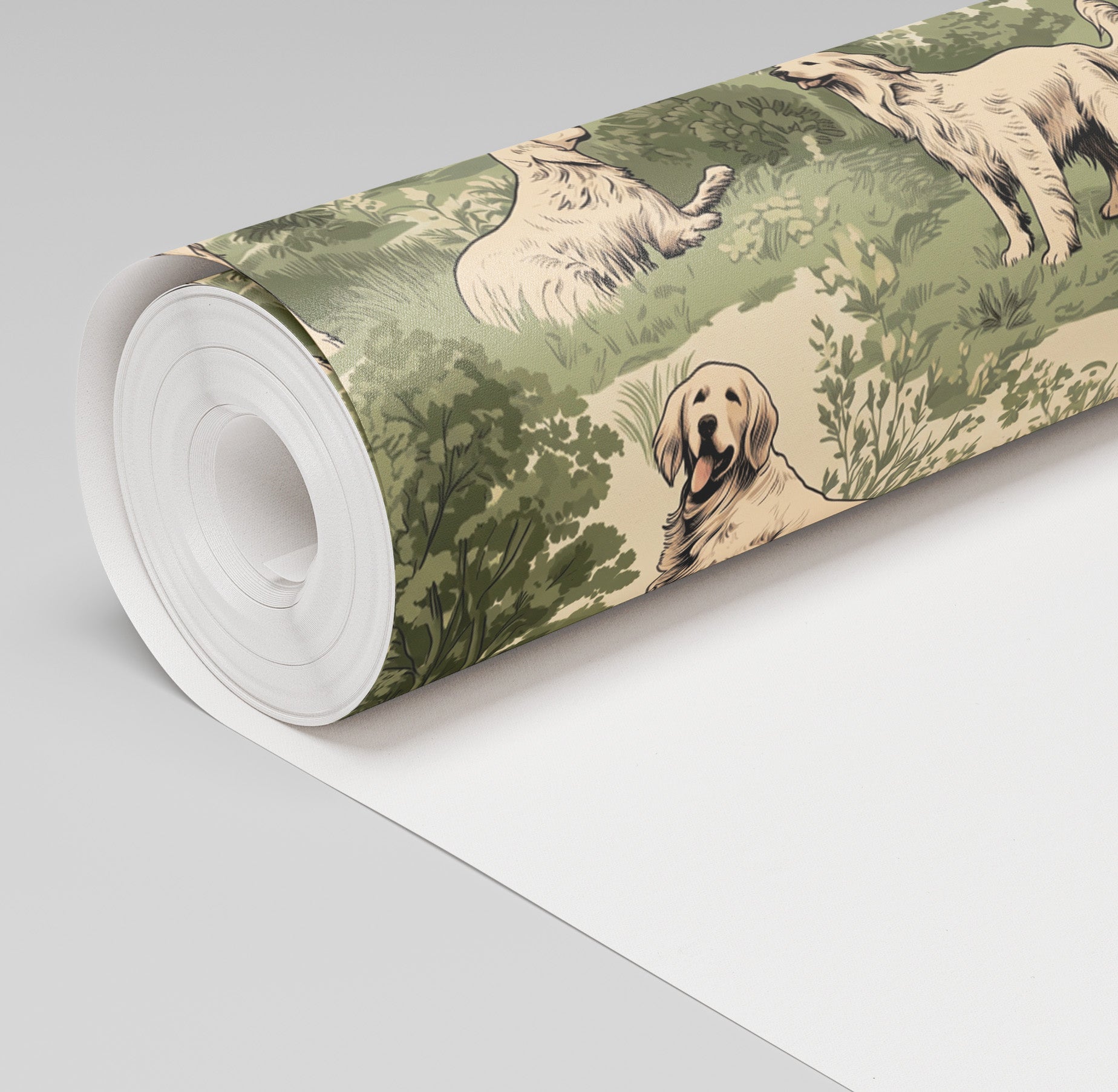 Retriever Toile Ink Wallpaper