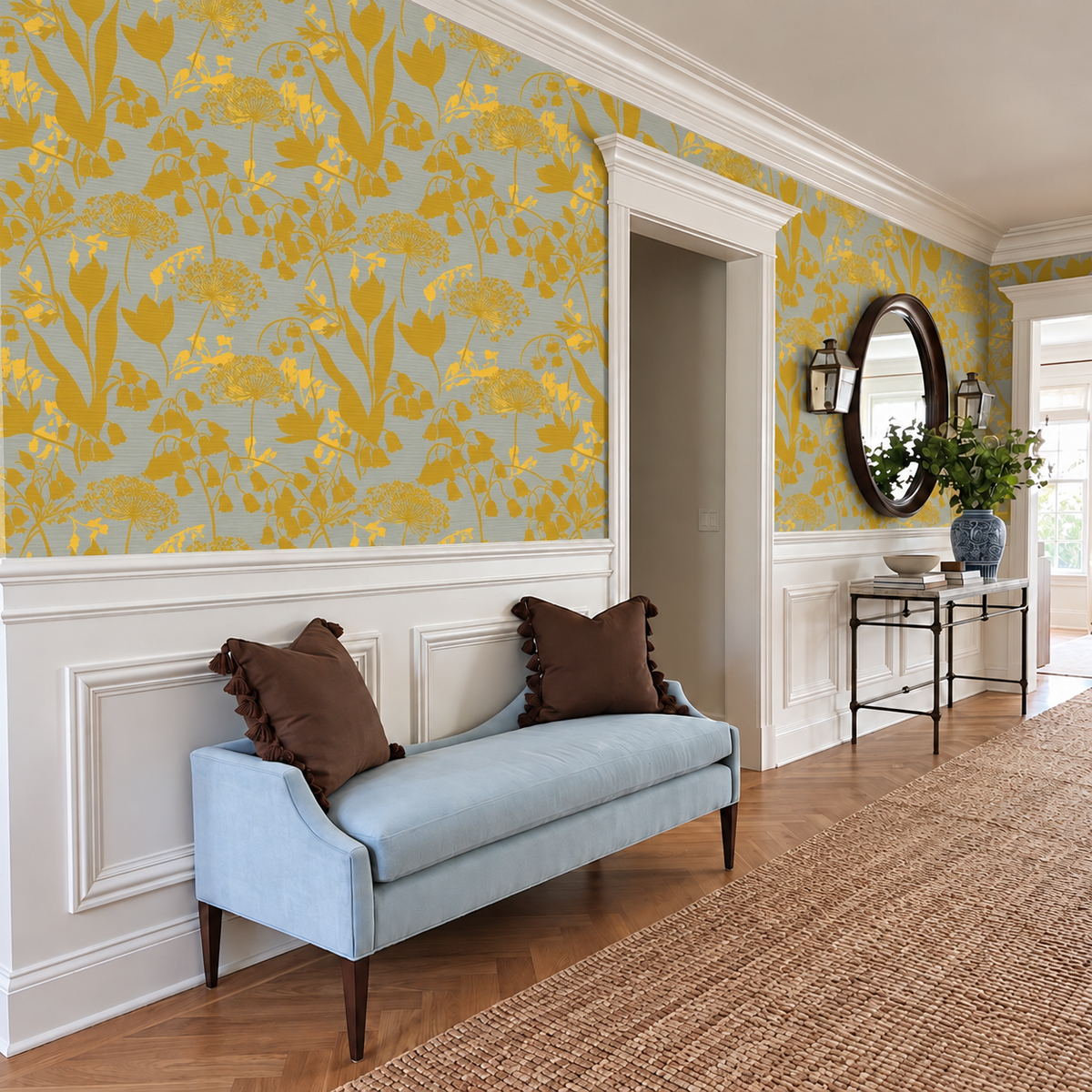 Little Luxuries - Gold Faux Grasscloth Wallpaper