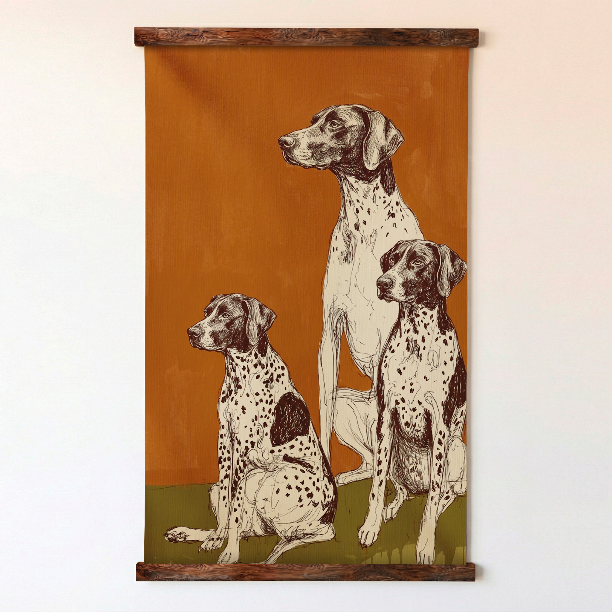 Terracotta Hound Dogs - Tapestry