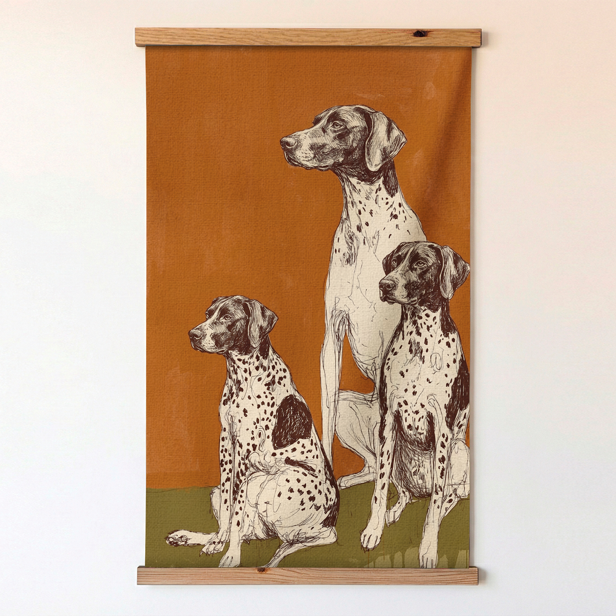 Terracotta Hound Dogs - Tapestry