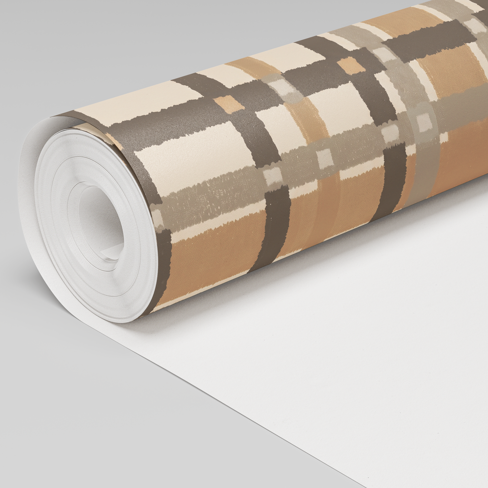 Toffee Plaid Wallpaper