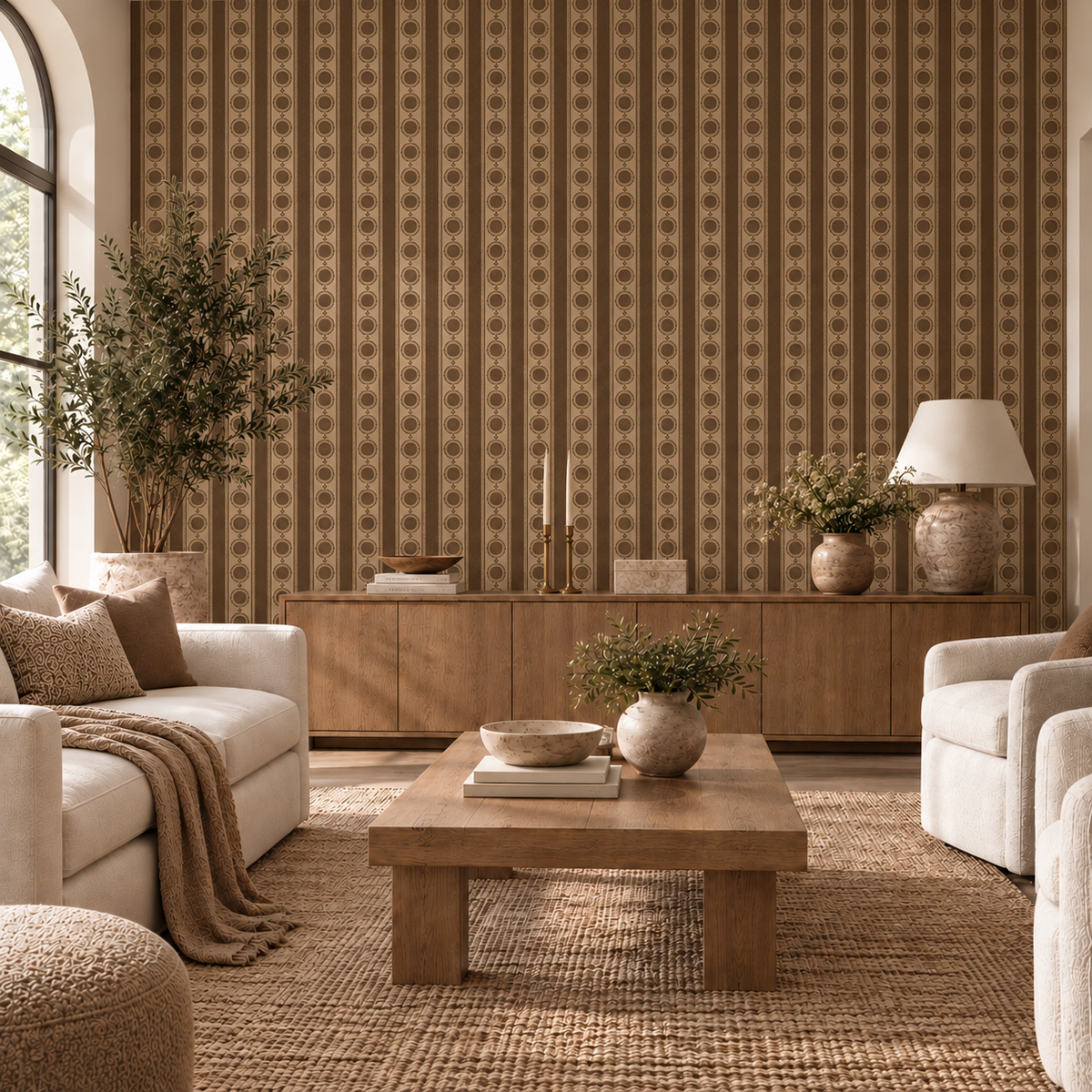 Umber Medallion Wallpaper