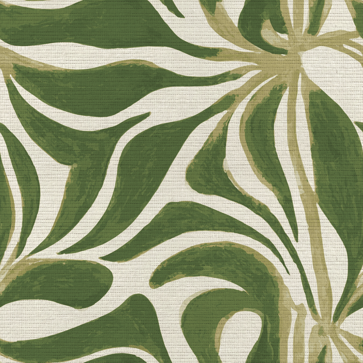 Abstract Flora Faux Grasscloth Wallpaper - Painted Paper