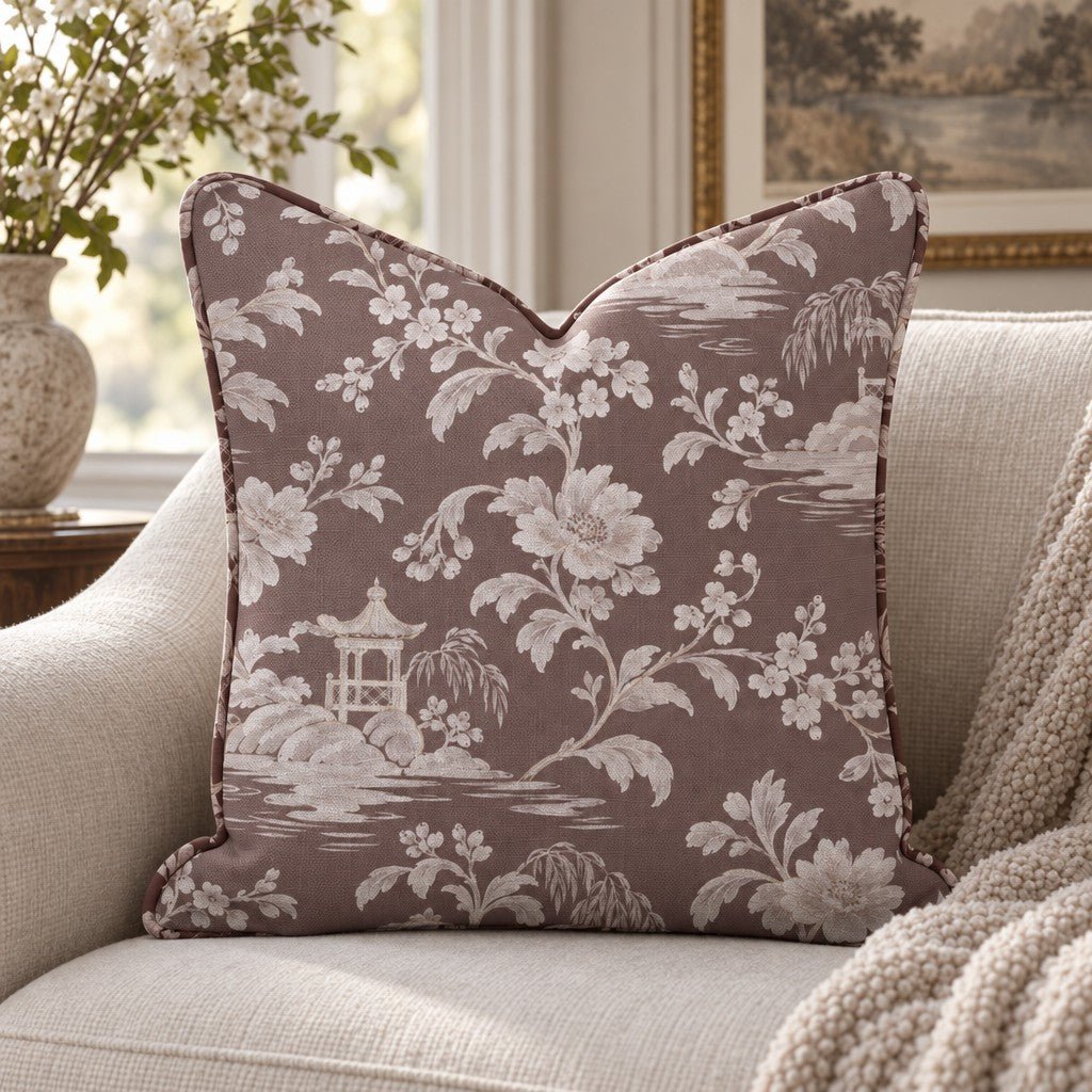 Adelaide Island Chinoiserie Throw Pillow - Painted Paper
