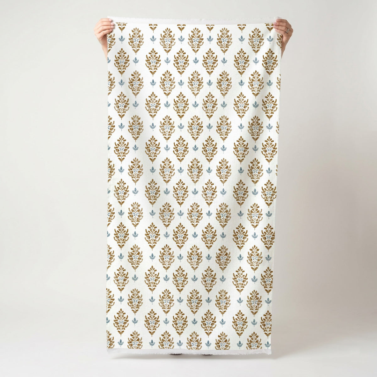 Adeline Block Print Sprig - Fabric - Painted Paper