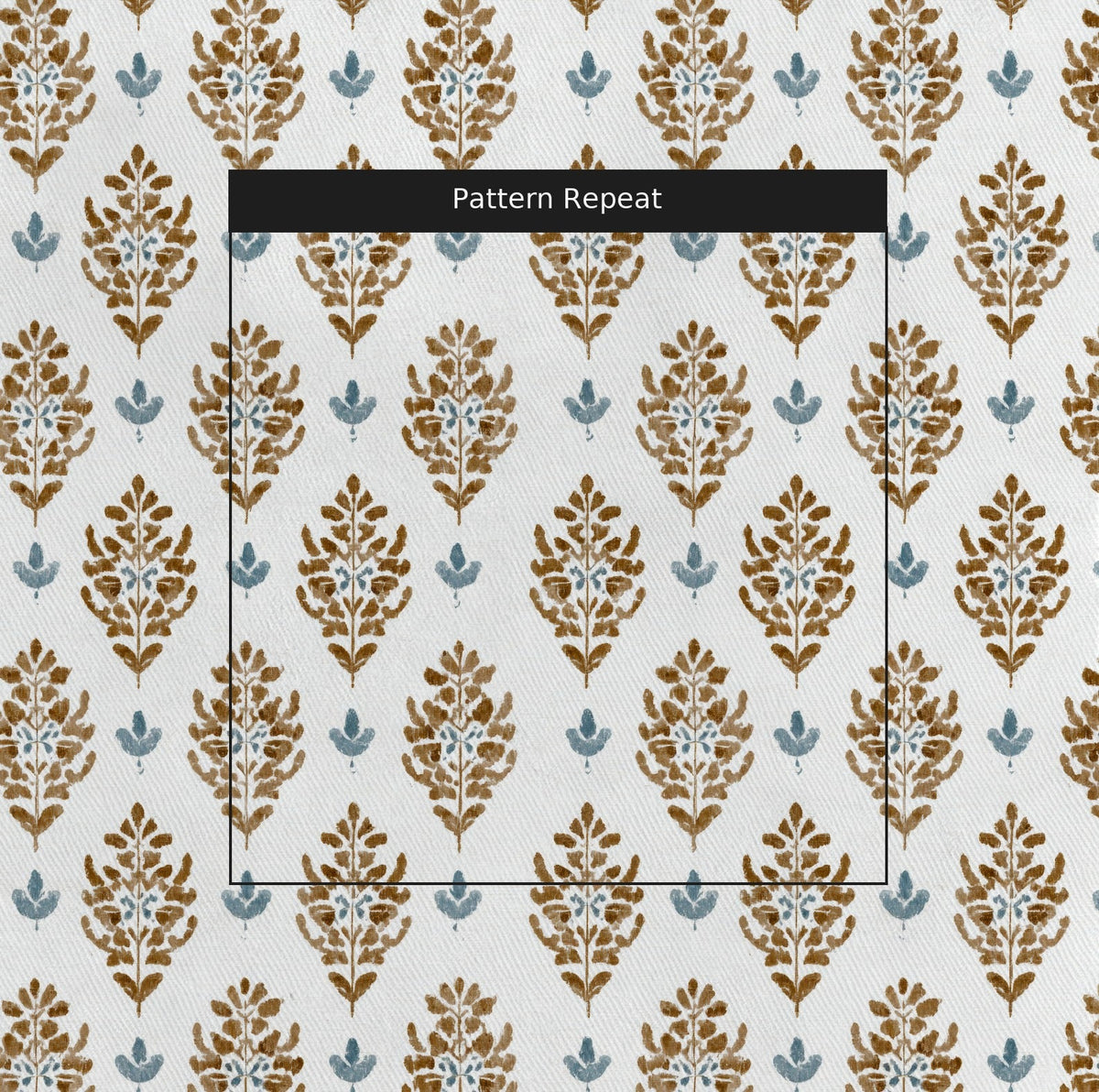 Adeline Block Print Sprig - Fabric - Painted Paper