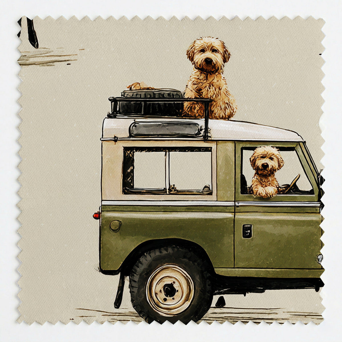 Adventure Wagon - Fabric - Painted Paper