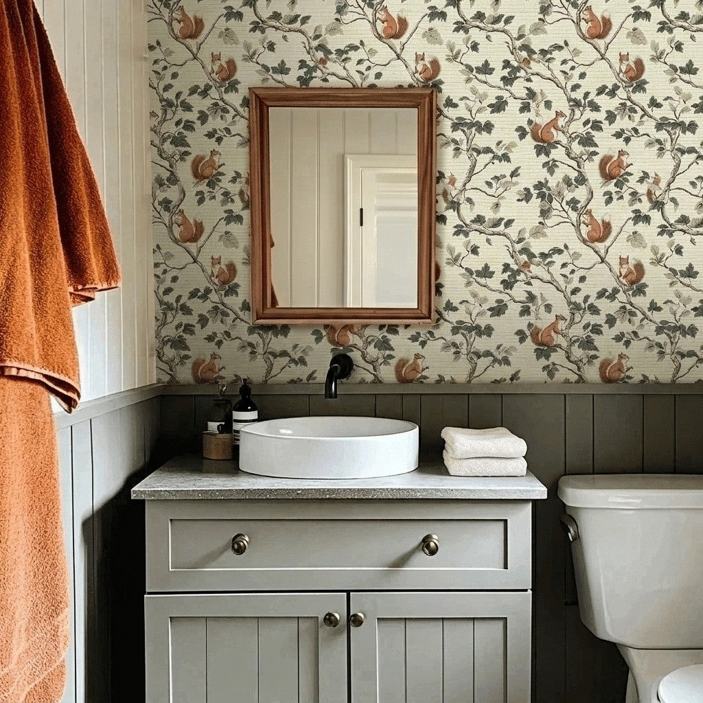 Autumn Scurry Faux Grasscloth Wallpaper