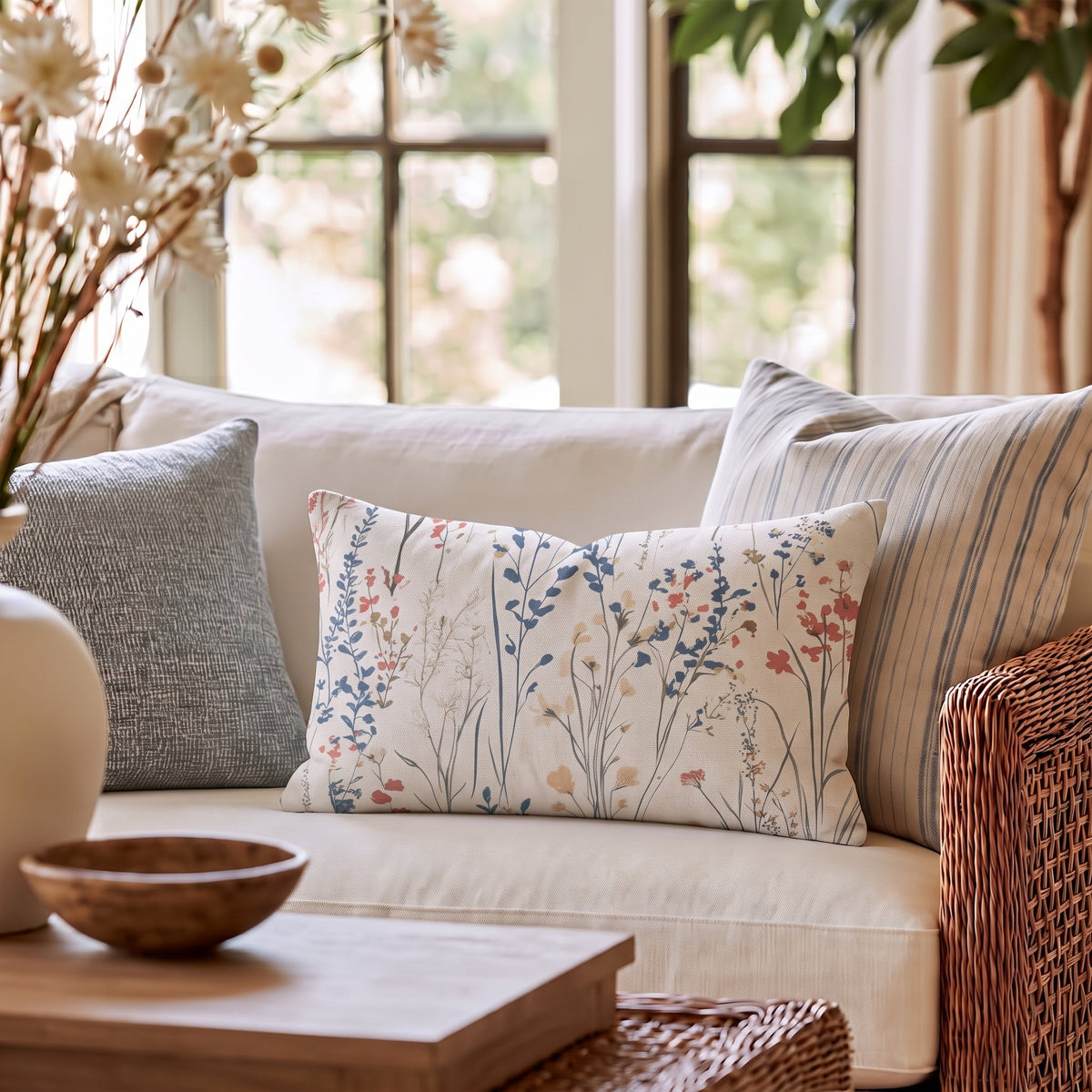 Alma Throw Pillow - Painted Paper