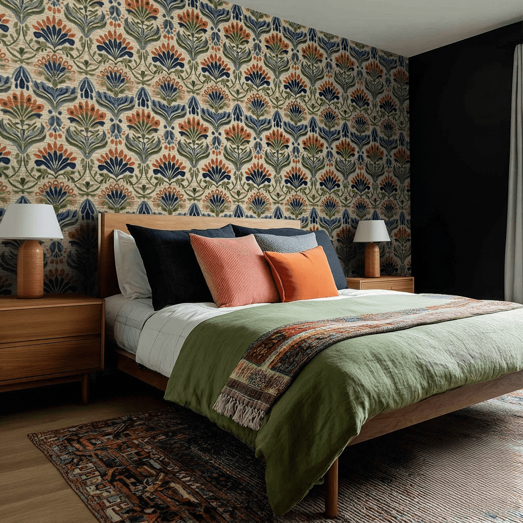 Amber Garden Faux Grasscloth Wallpaper - Painted Paper