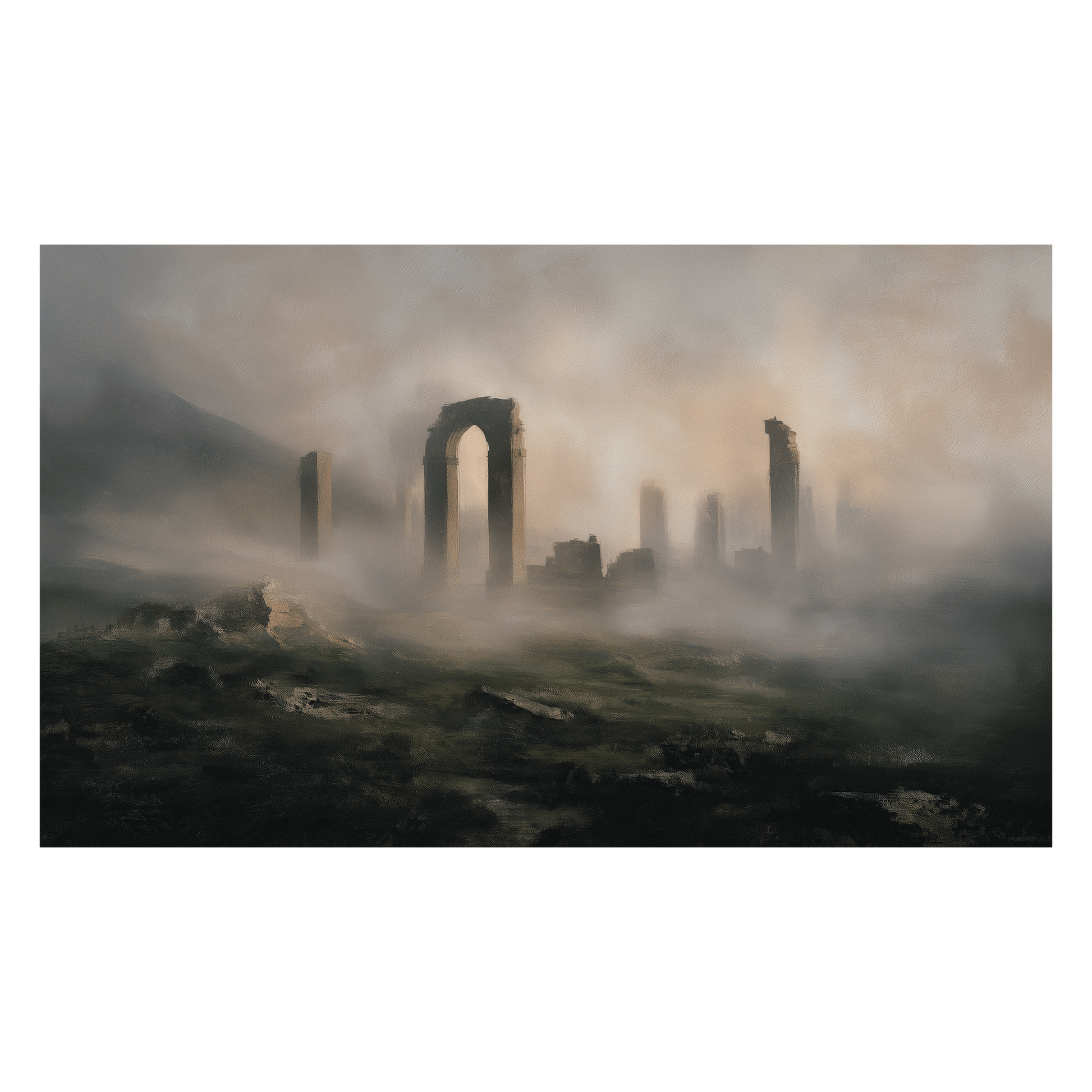Ancient Ruins - Tapestry - Painted Paper
