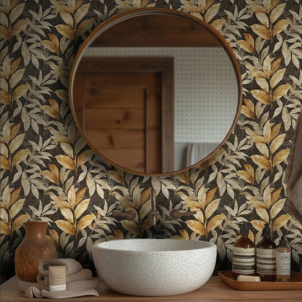 Angie Floral Faux Grasscloth Wallpaper - Painted Paper