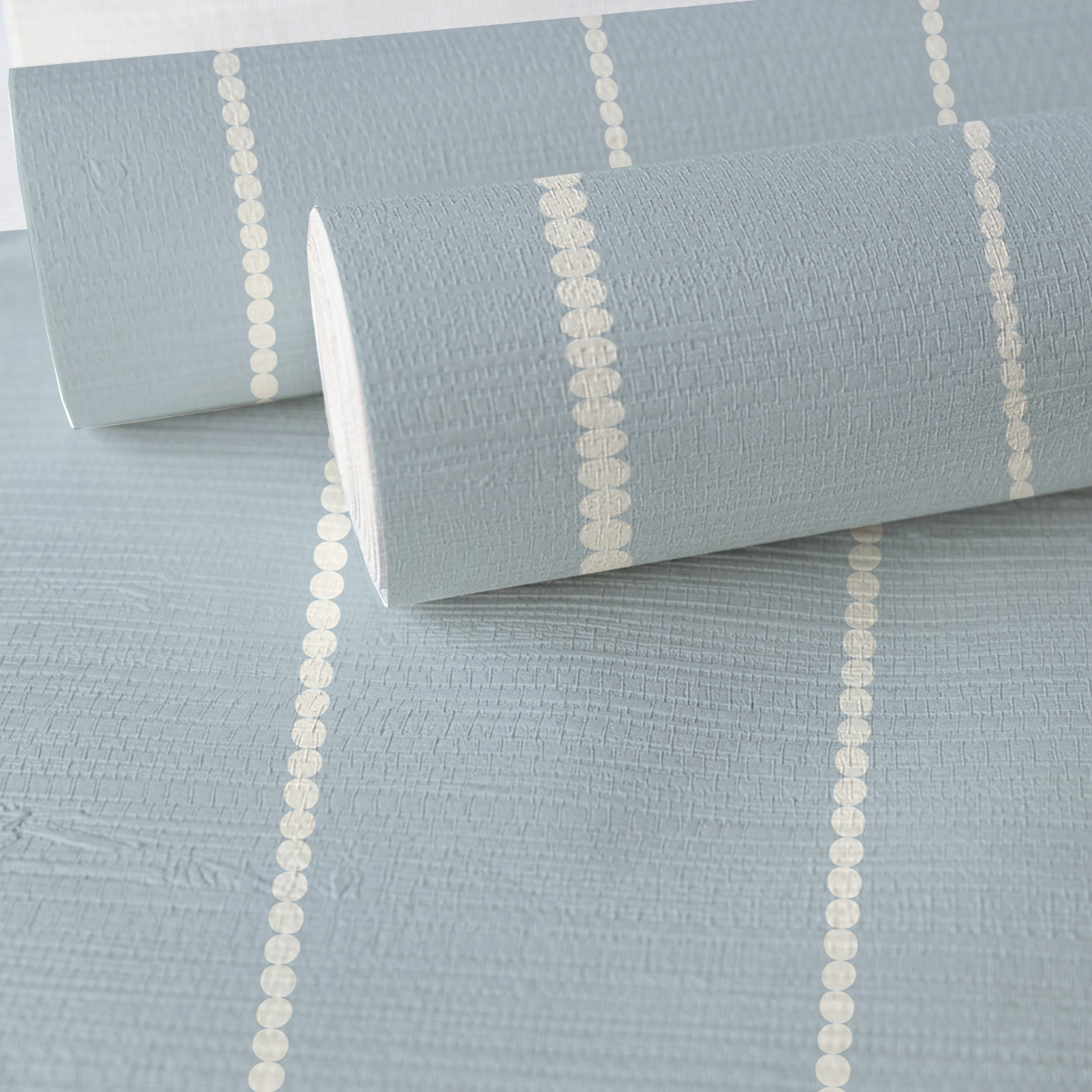 Araminta Blue Faux Grasscloth Wallpaper