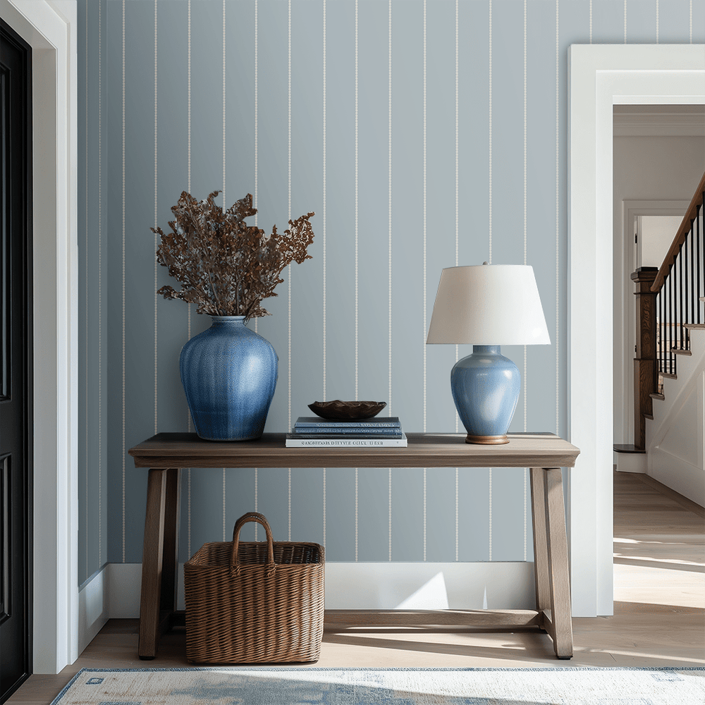 Araminta Blue Wallpaper - Painted Paper