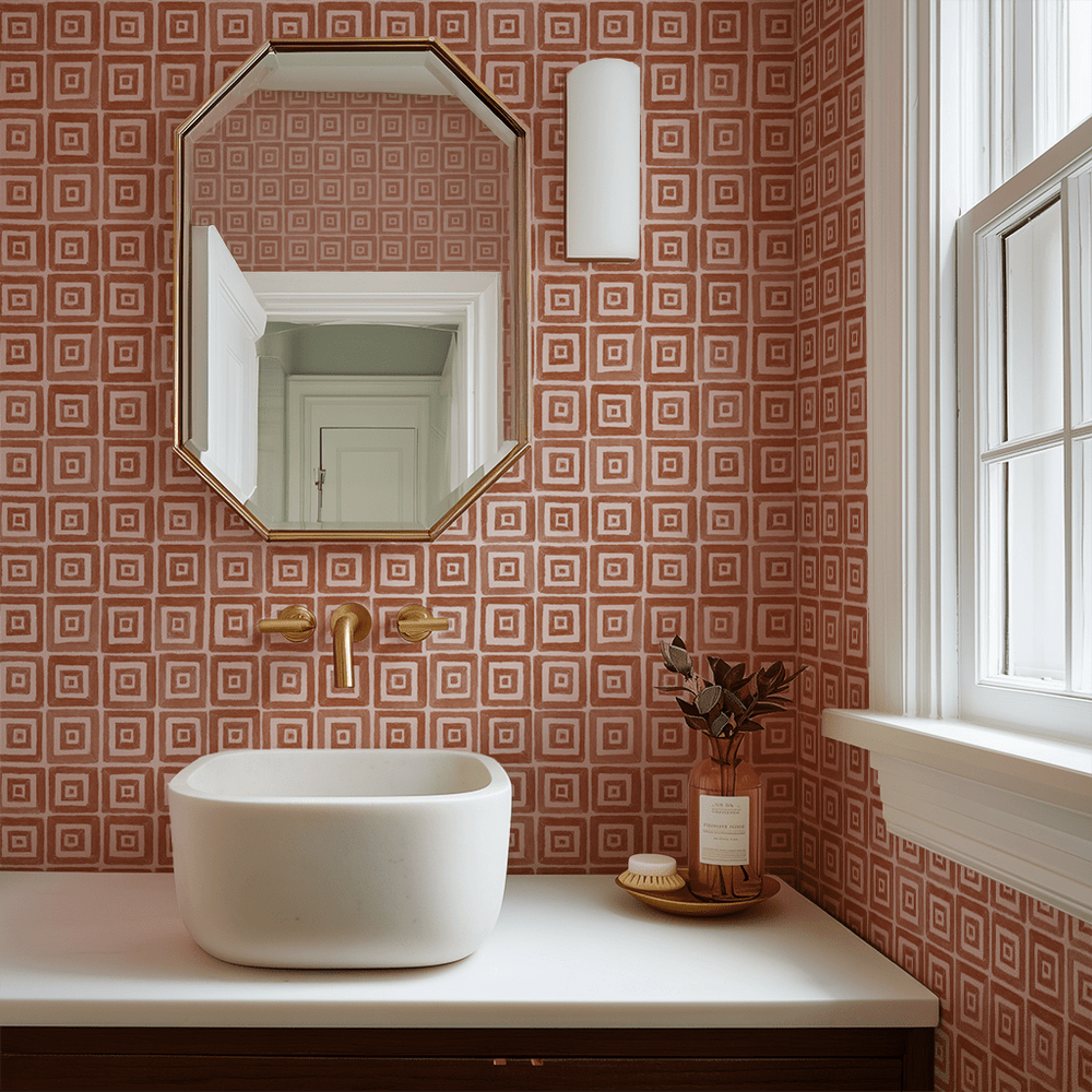 Ardelle Grid Wallpaper - Painted Paper