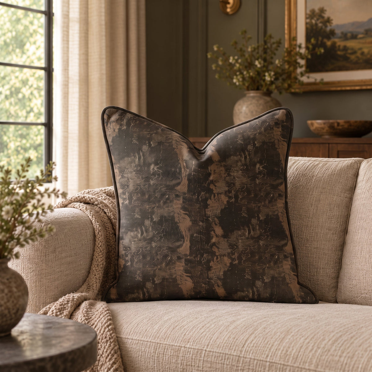 Arden Abstract Throw Pillow - Painted Paper