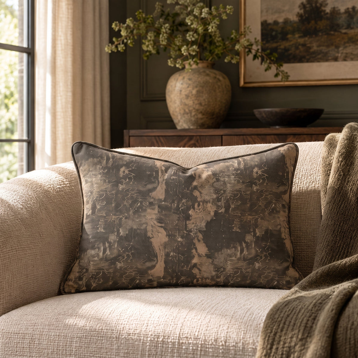 Arden Abstract Throw Pillow - Painted Paper