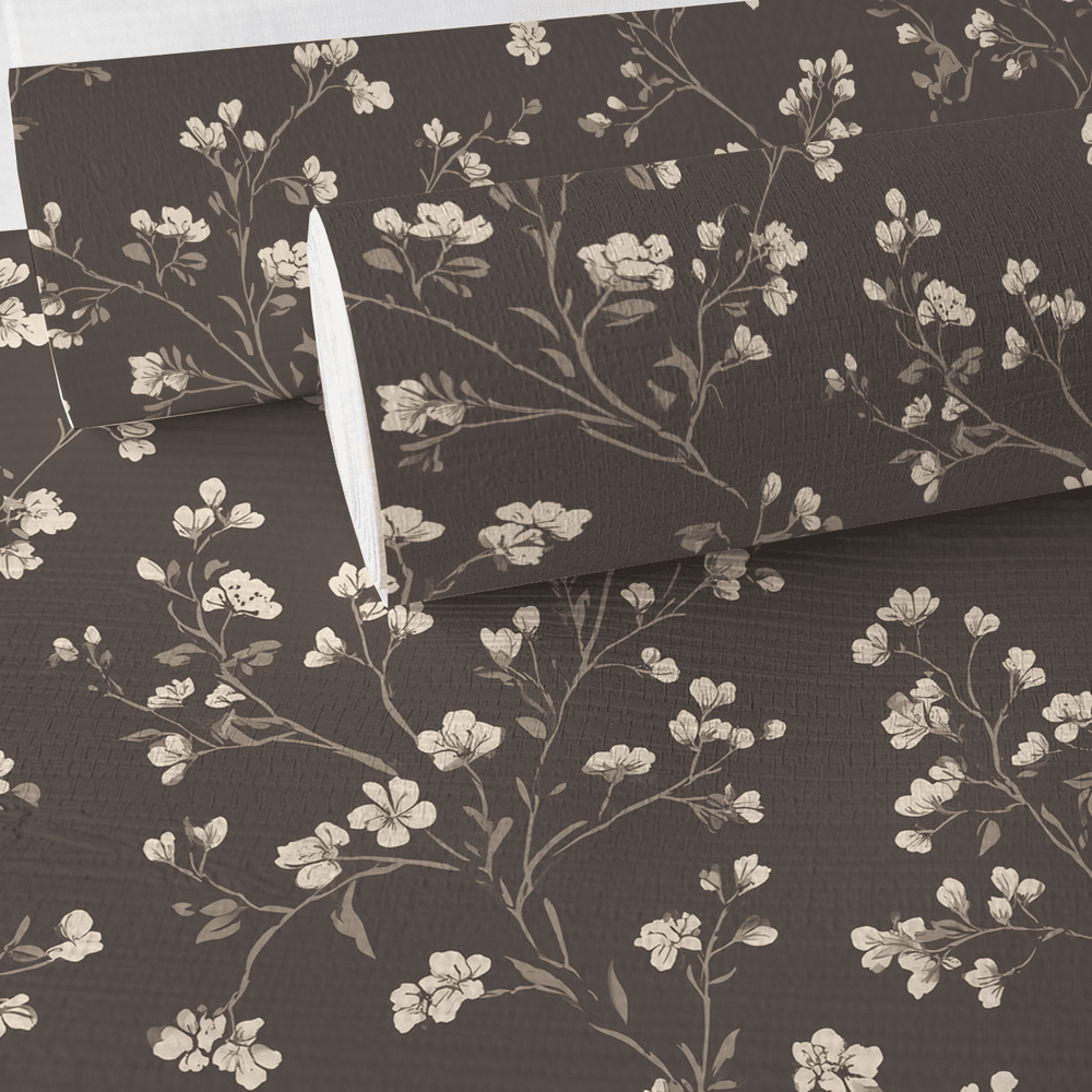 Ashford Floral Faux Grasscloth Wallpaper - Painted Paper
