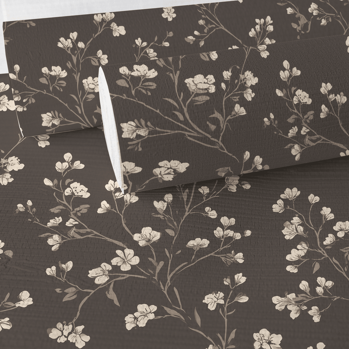 Ashford Floral Faux Grasscloth Wallpaper - Painted Paper