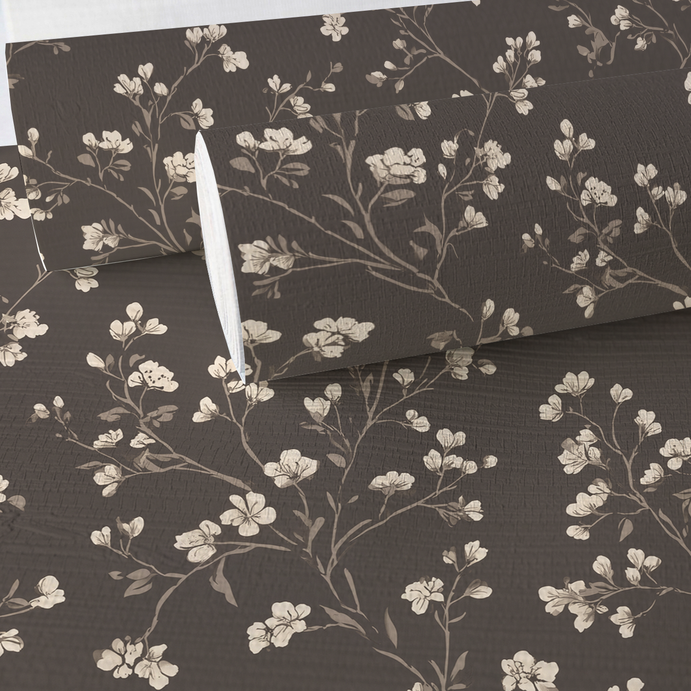 Ashford Floral Faux Grasscloth Wallpaper