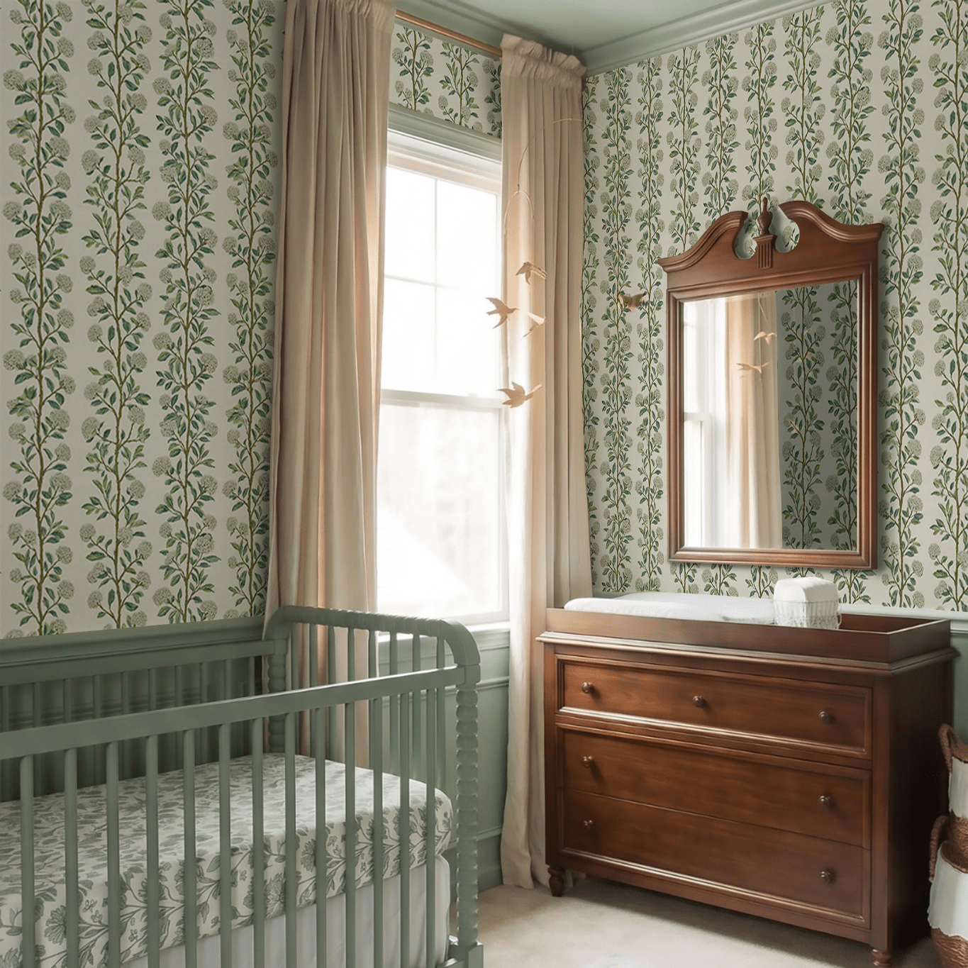 Auggie Hydrangeas Wallpaper - Painted Paper