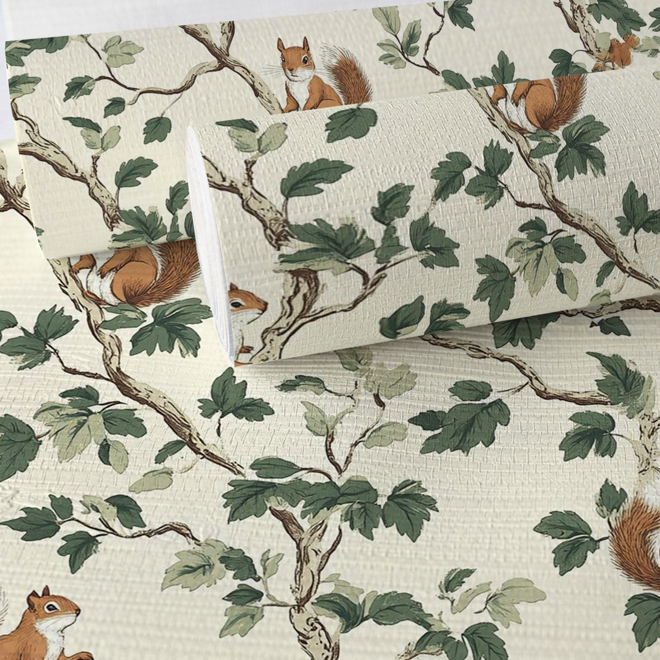 Autumn Scurry Faux Grasscloth Wallpaper