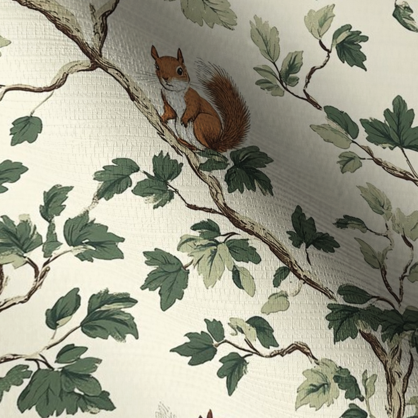 Autumn Scurry Faux Grasscloth Wallpaper
