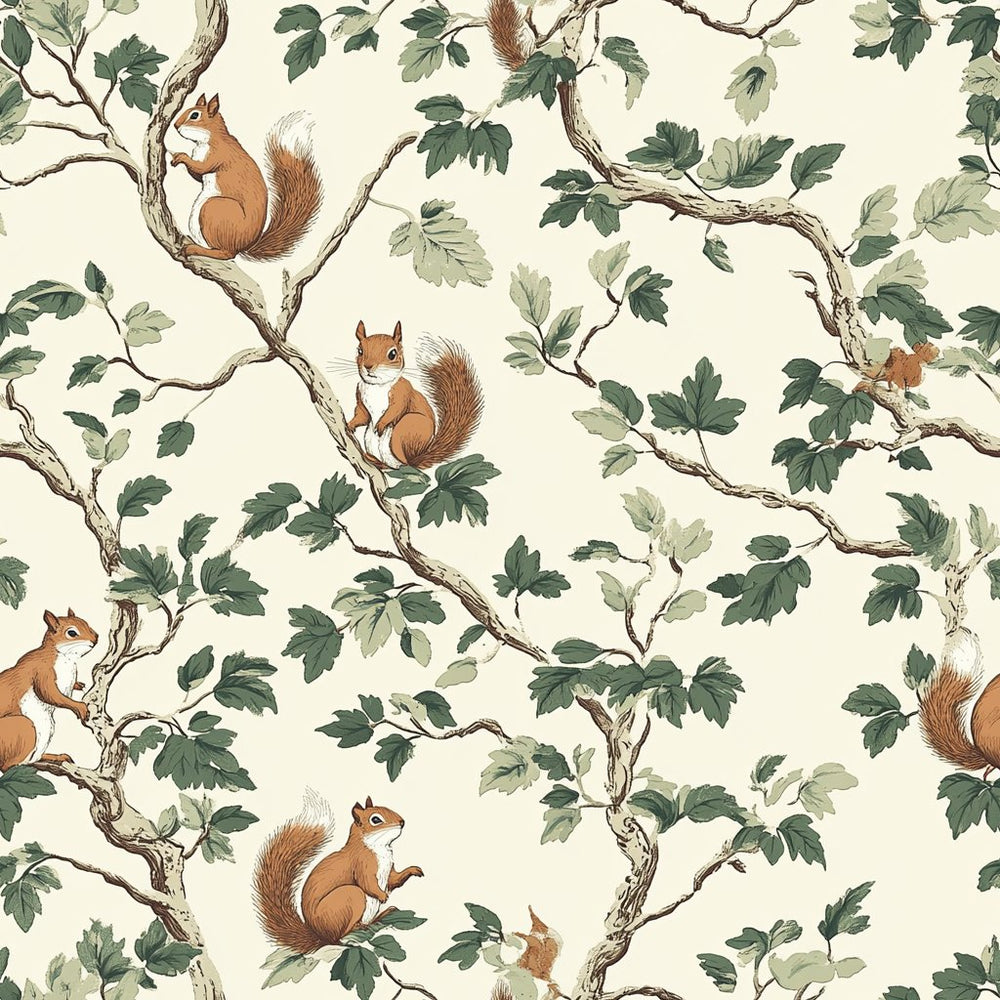 Autumn Scurry Wallpaper - Painted Paper