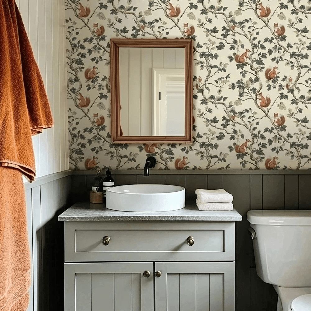Autumn Scurry Wallpaper - Painted Paper